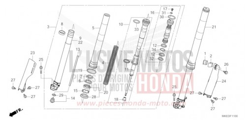 TIGE DE DIRECTION CRF450RS de 2025